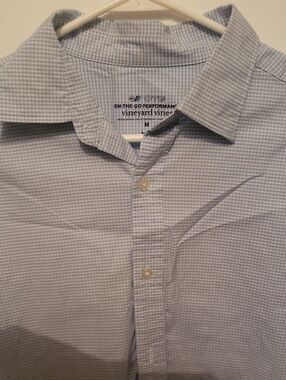 Vineyard Vines Men’s Light Blue Micro-Check Button-Down Shirt